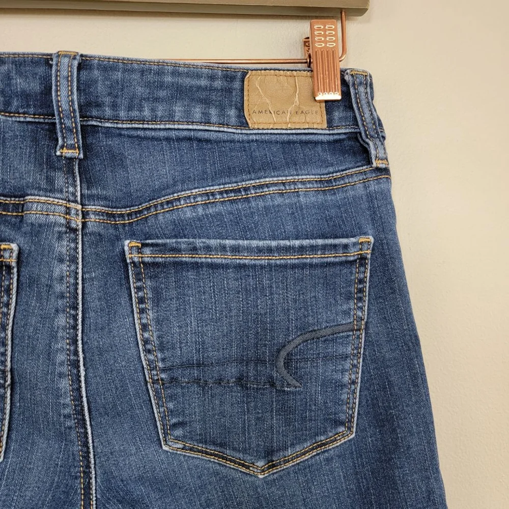 AE 6 American Eagle Skinny Jeans Dark Blue Wash Low Rise Next Level Stretch